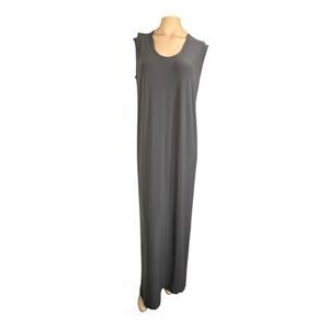 KAMALIKULTURE by Norma Kamali Sleeveless Steel Gray Maxi Dress - Size Medium